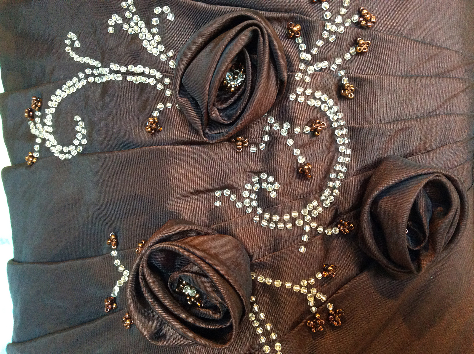 Robe bustier longue rebrodée de perles #8