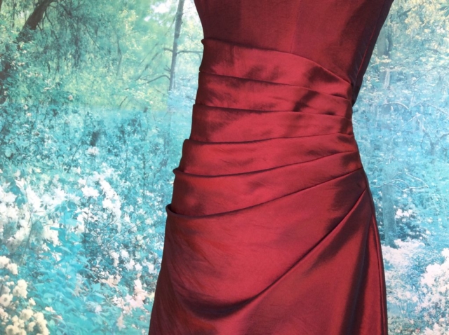 Robe bustier longue en taffetas rouge #3