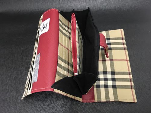 Portefeuille tissu Tartan beige